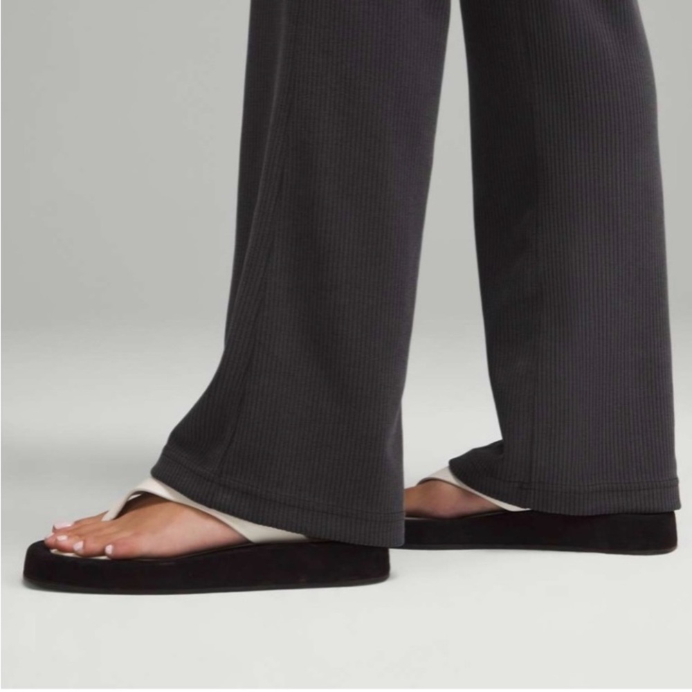 LULULEMON Black Ribbed Softstreme Flare Pant - Picture 5 of 9